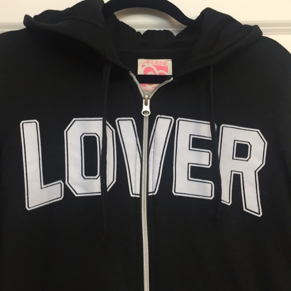 LOVER Black and White Hoodie - Picture 2 of 5